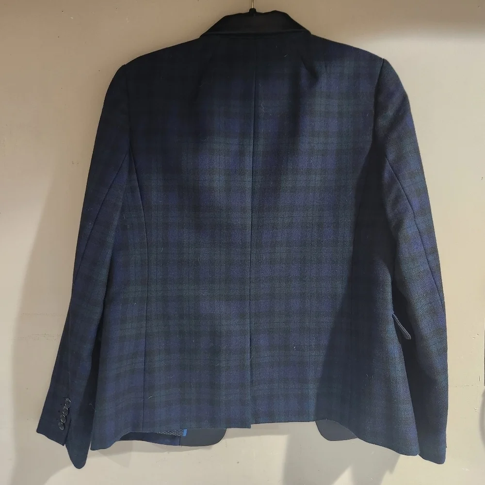 J. Crew Womens Size 10  Schoolboy Blazer Tartan Plaid 100% Wool